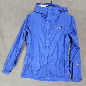 Vintage Patagonia 90s Super Pluma II Jacket Royal Blue Womens XS Hooded Full Zip